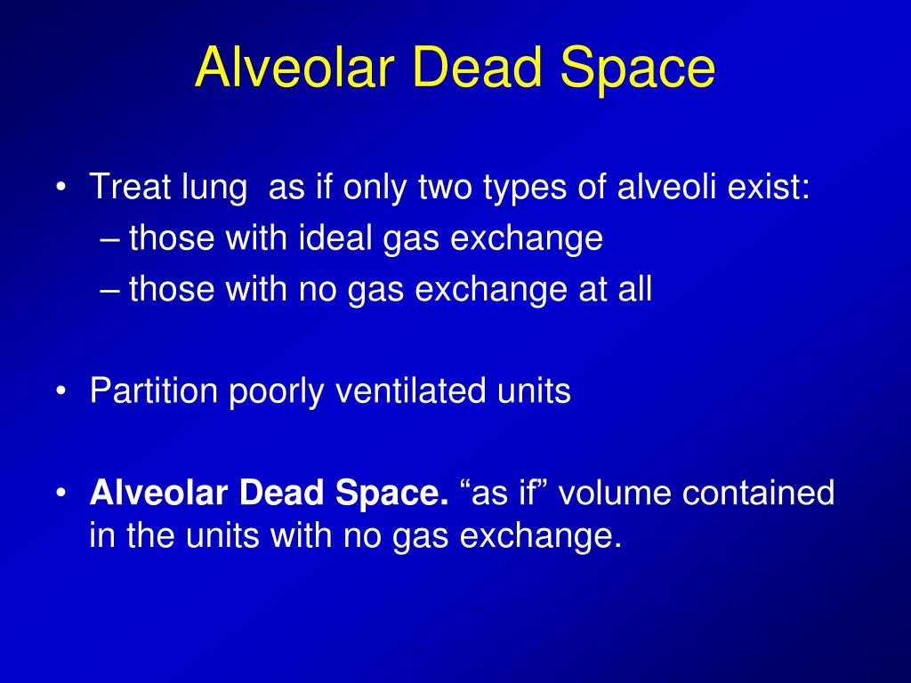 which condition is capable of producing alveolar dead space?