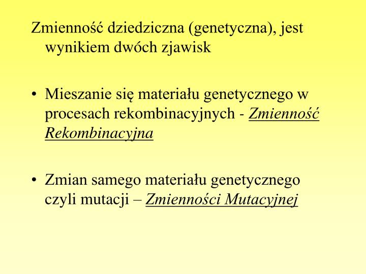 PPT - Zmienność organizmów i jej przyczyny PowerPoint Presentation - ID