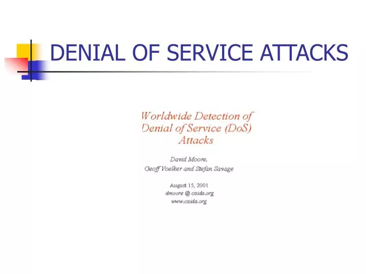 denial of service attacks n.