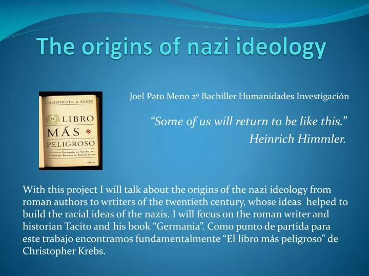 what was the nazis ideology in Key elements of the nazi ideology national socialist program racism especially anti-semitism, which eventually culminated in the holocaust. what was the nazis ideology in Key elements of the nazi ideology national socialist program racism especially anti-semitism, which eventually culminated in the holocaust.