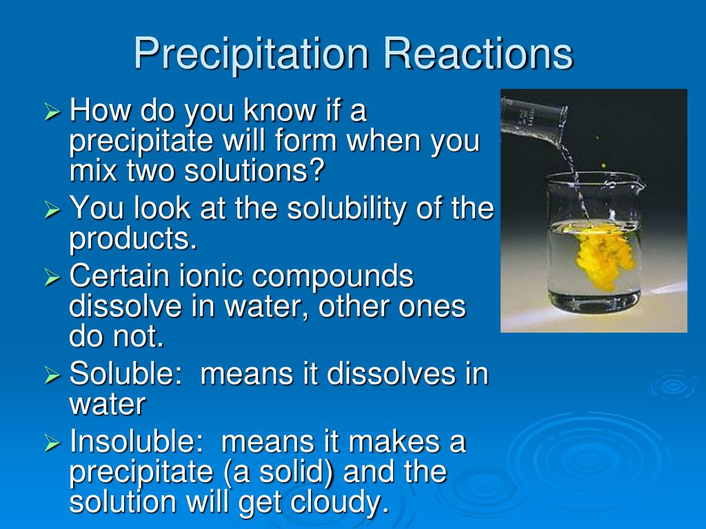 precipitate chemistry chemical reactions