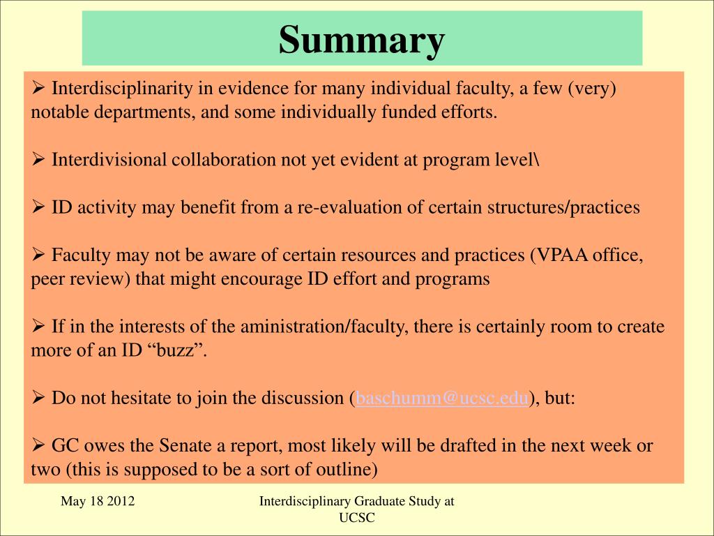Ppt Dialog About Interdisciplinary Graduate Study At