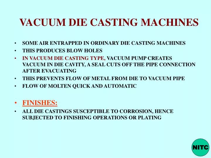 Types of die casting ppt to pdf