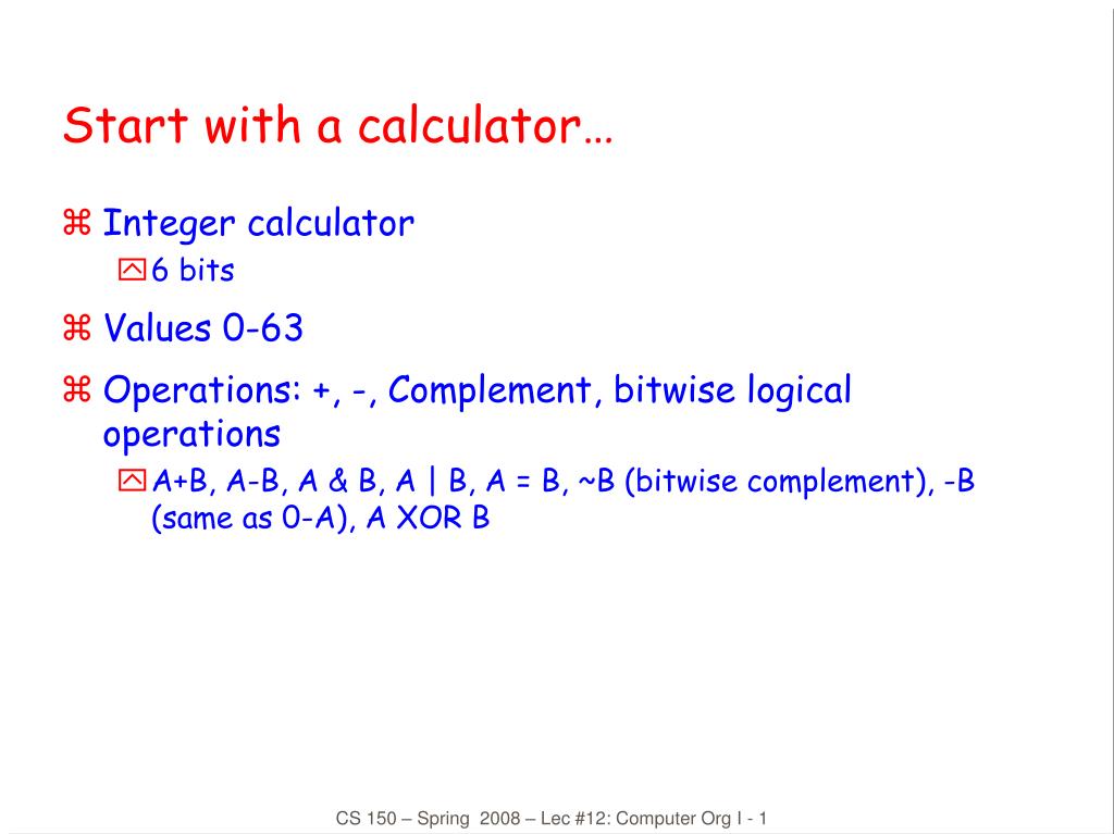 PPT - Start with a calculator… PowerPoint Presentation, free download -  ID:4569817