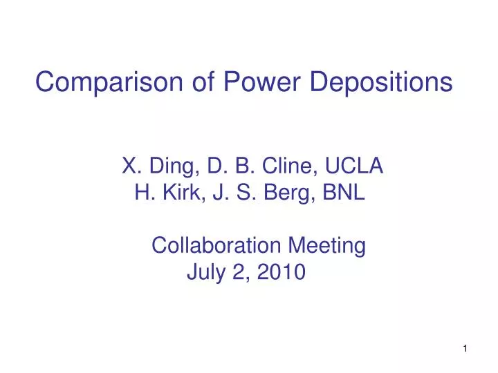 comparison of power depositions n.