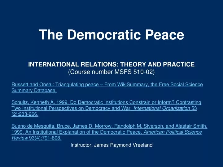 democratic peace theory conclusion