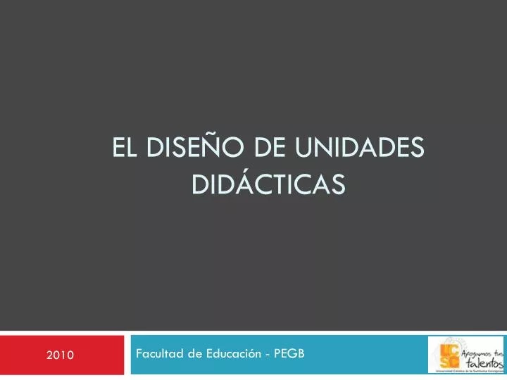 Ppt El Diseño De Unidades Didácticas Powerpoint - 