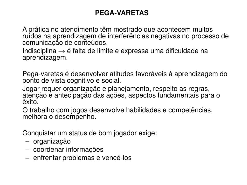 Regras Do Jogo Pega-Varetas