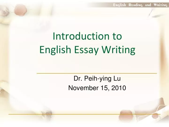 introduction to essay writing ppt