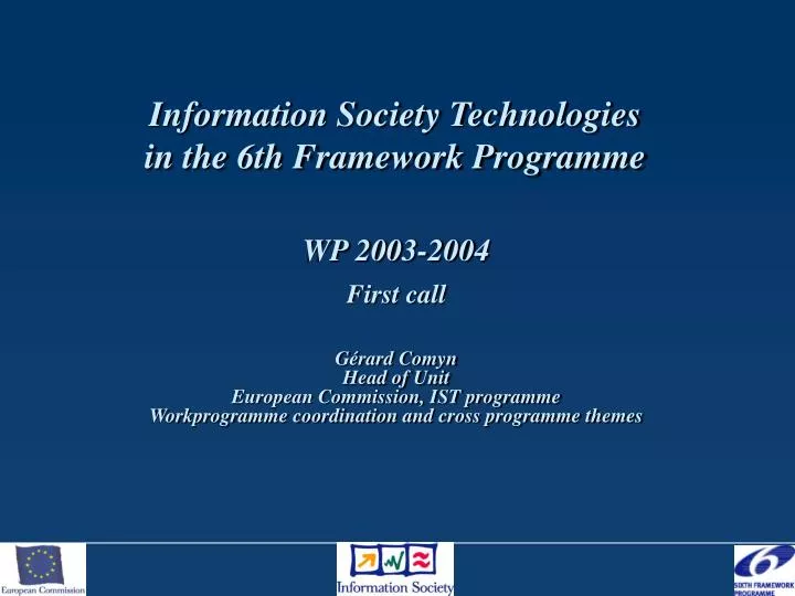 information society technologies in the 6th framework programme n.