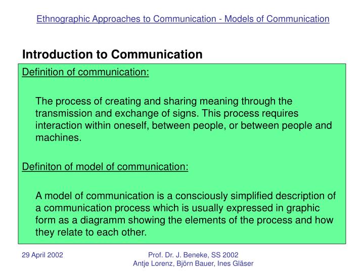 transmission model of communication definition