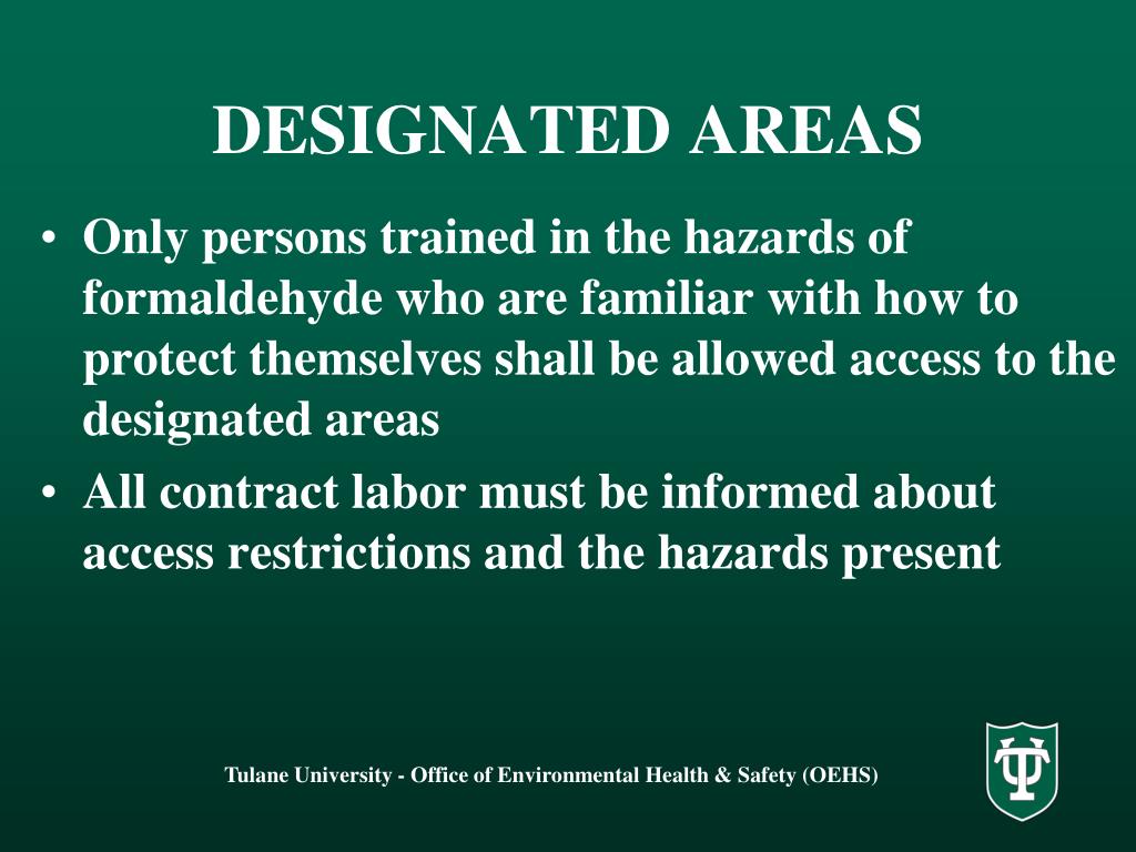 Ppt osha formaldehyde standard 29 cfr 1910 1048 powerpoint