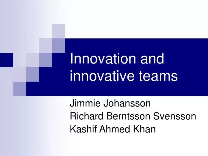 innovation and innovative teams n.
