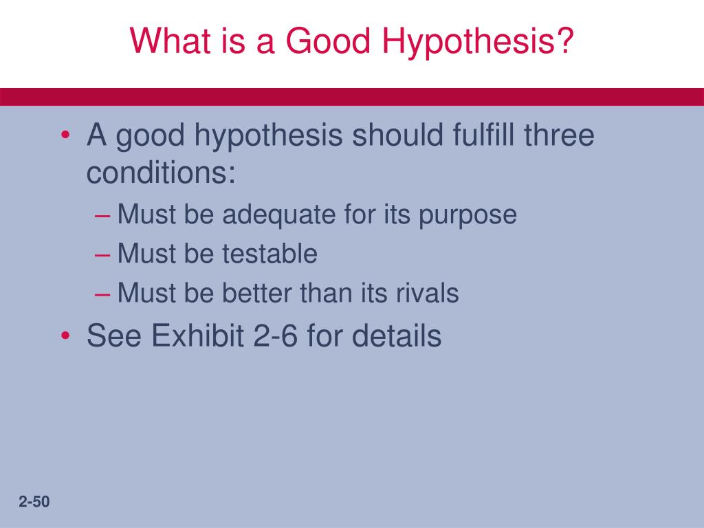good hypothesis meaning