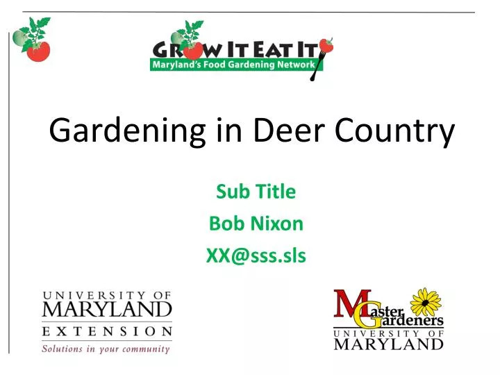 gardening in deer country n.