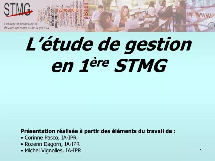Exemple Diaporama Etude De Gestion Stmg