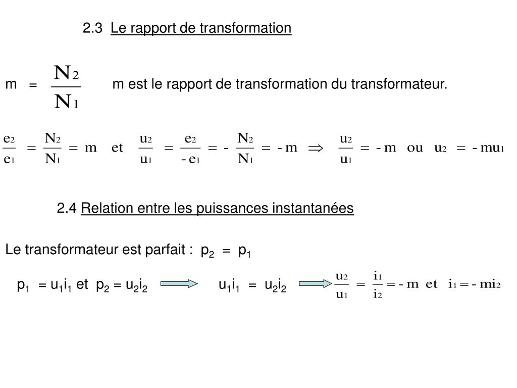 PPT - LE TRANSFORMATEUR MONOPHASE PowerPoint Presentation, free download -  ID:4583417