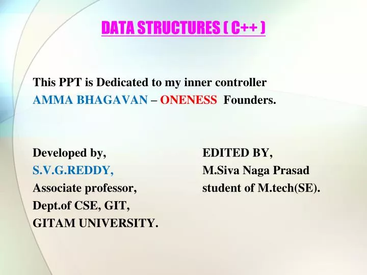 PPT - DATA STRUCTURES ( C++ ) PowerPoint Presentation, free download ...