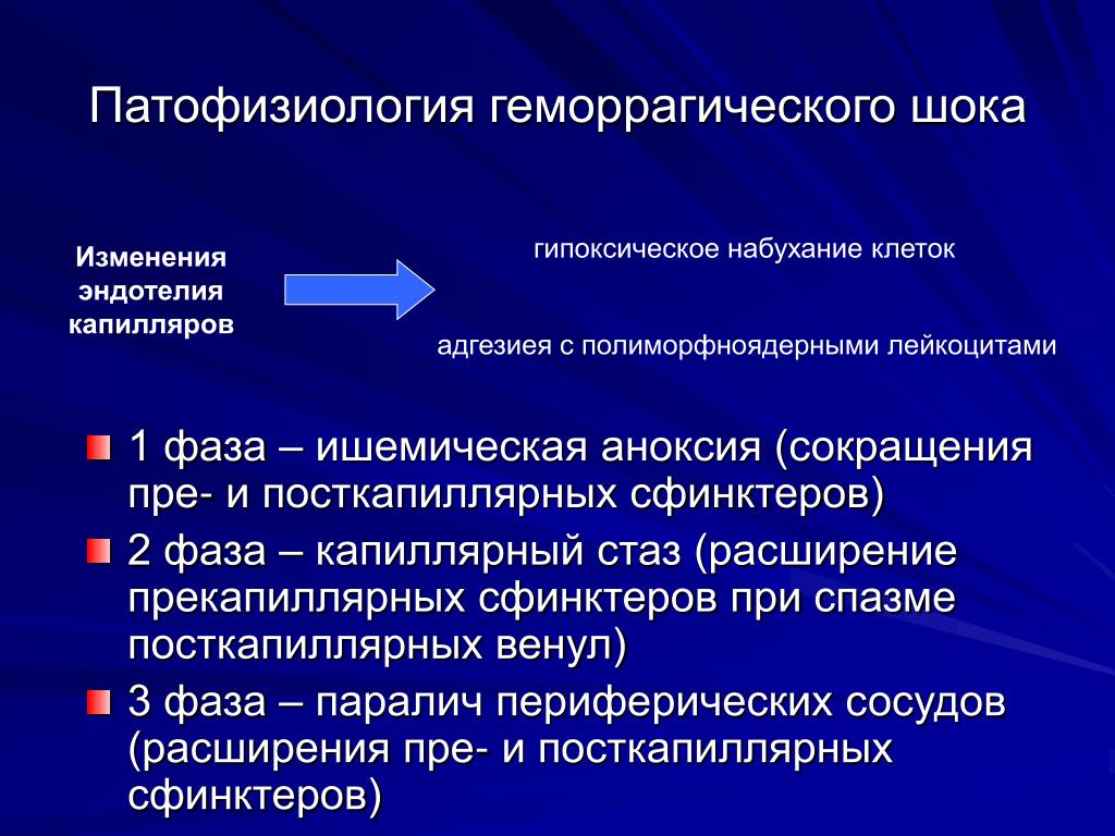 Патогенез геморрагического шока схема