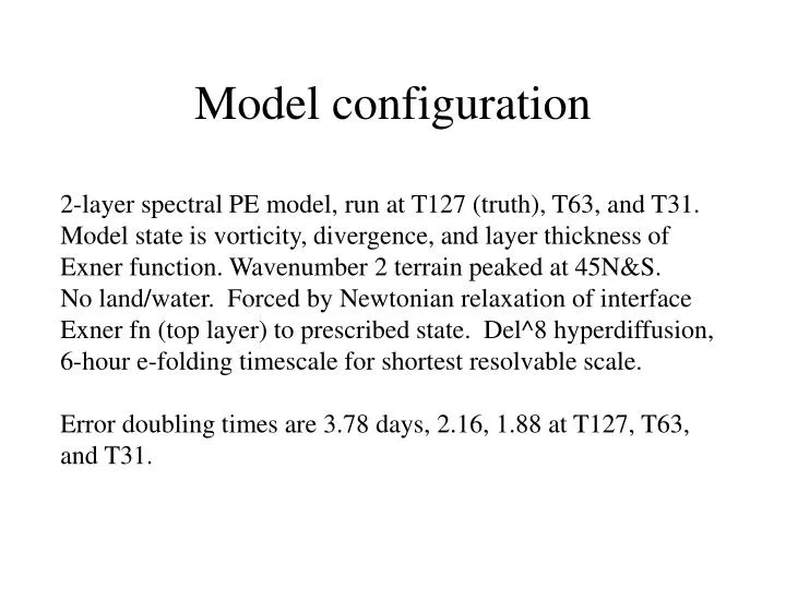 model configuration n.