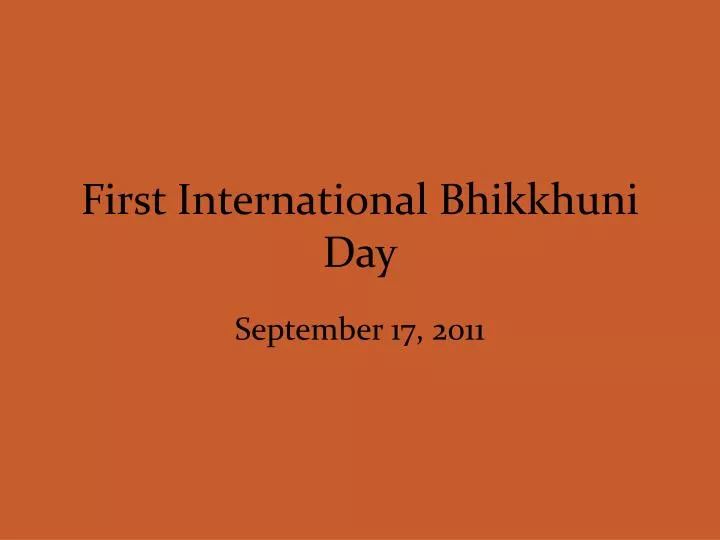 first international bhikkhuni day n.