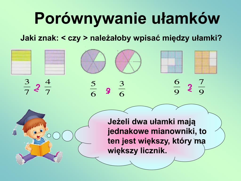 Napisz Cztery Ułamki W Których Licznik Jest O 2 Większy