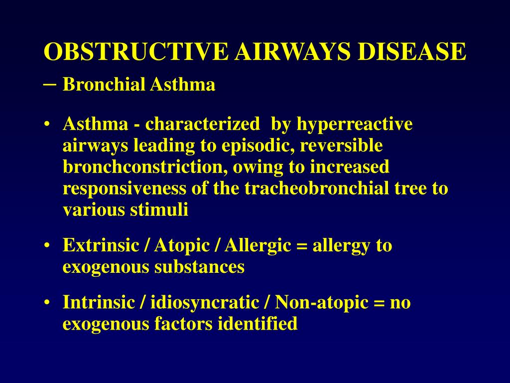 PPT - OBSTRUCTIVE AIRWAYS DISEASE & PowerPoint Presentation, free ...