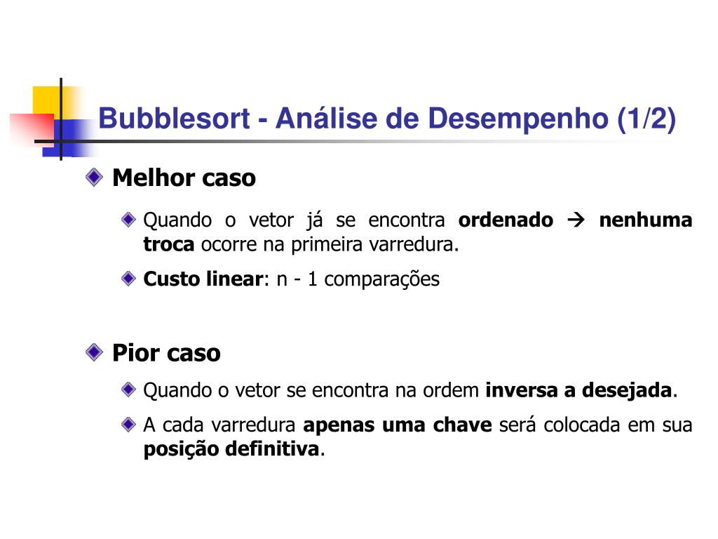 PPT - Complexidade de algoritmos e Classificação (Ordenação) de dados  PowerPoint Presentation - ID:4594375