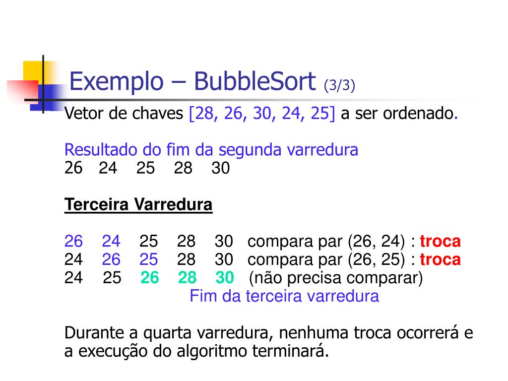 Análise do Pior Caso - Bubble Sort - Método da Bolha 