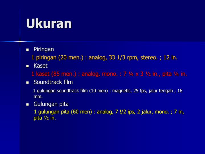 PPT - DESKRIPSI BIBLIOGRAFIS REKAMAN SUARA PowerPoint 