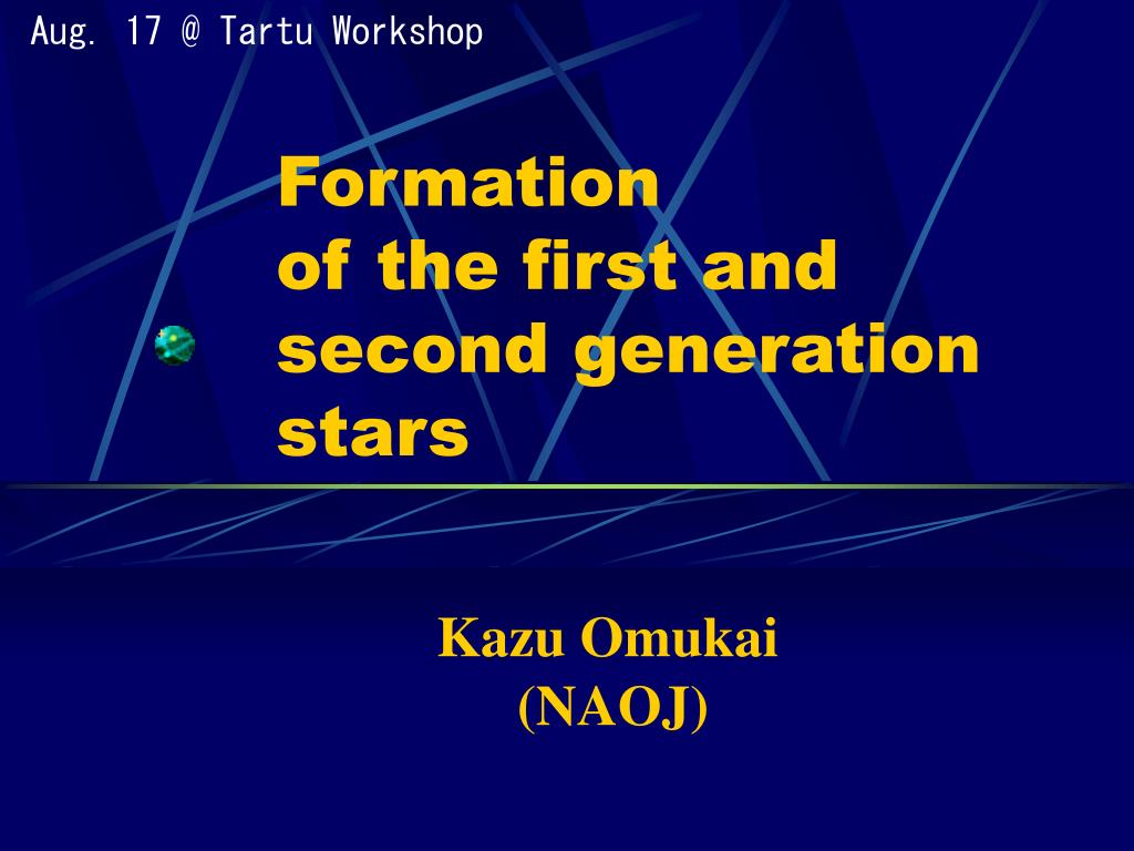 kig ind Ansigt opad Print PPT - Formation of the first and second generation stars PowerPoint  Presentation - ID:4596384