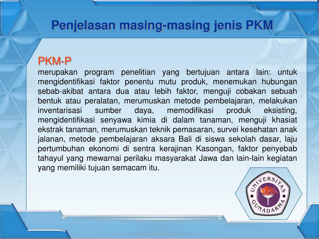 PPT PROGRAM KREATIVITAS MAHASISWA PKM PowerPoint 