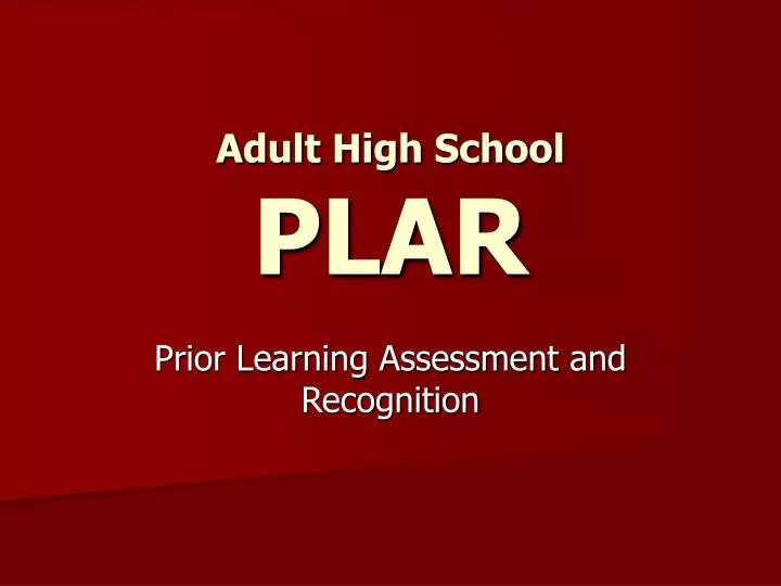 adult learner assessment adult learner assessment