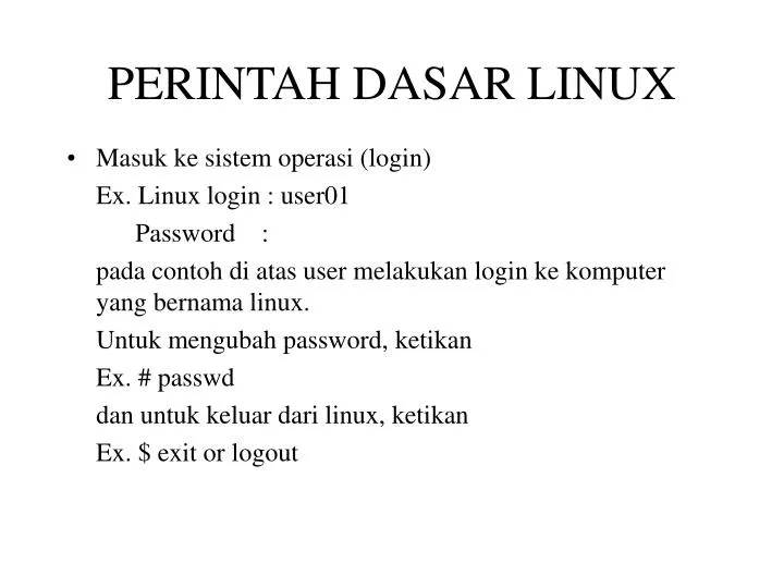 PPT - PERINTAH DASAR LINUX PowerPoint Presentation, Free Download - ID ...