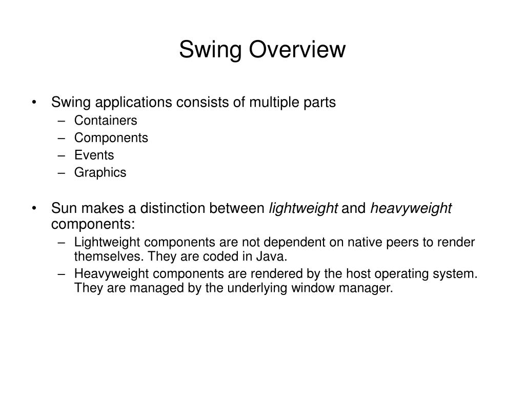 Ppt Java Swing Overview Powerpoint Presentation Id 4598508