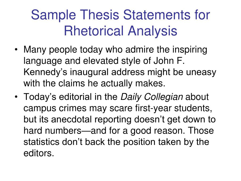 rhetorical analysis thesis example