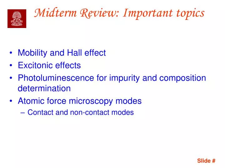 midterm review important topics n.