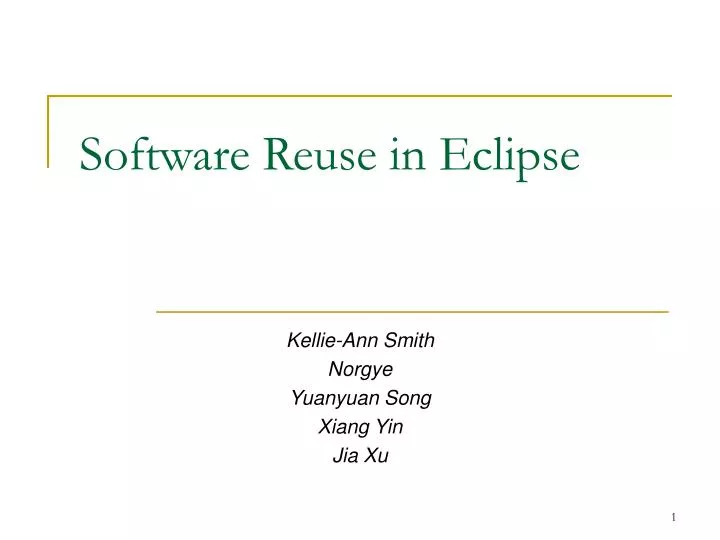 software reuse in eclipse n.