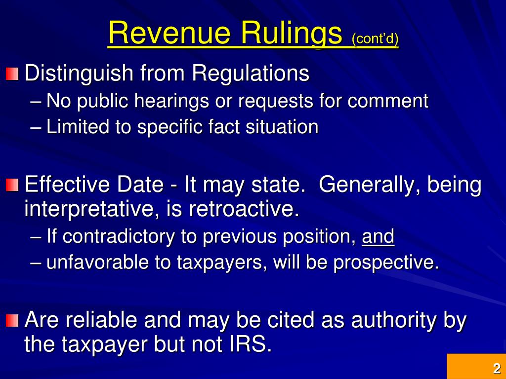 PPT Revenue Rulings PowerPoint Presentation, free download ID4600826