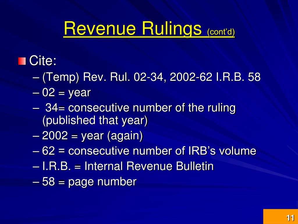 PPT Revenue Rulings PowerPoint Presentation, free download ID4600826