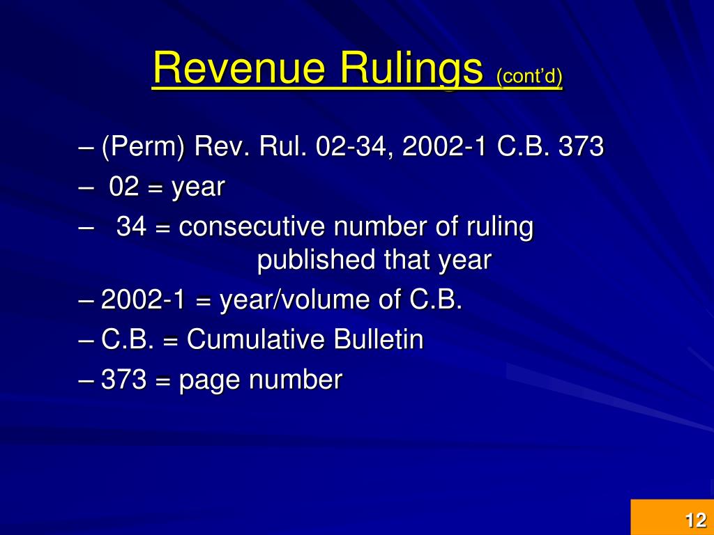 PPT Revenue Rulings PowerPoint Presentation, free download ID4600826