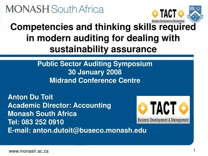 Ppt Public Sector Auditing Symposium 30 January 2008 - 