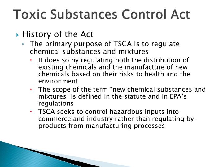 toxic subtances control act s 2601-2697 toxic subtances control act s 2601-2697