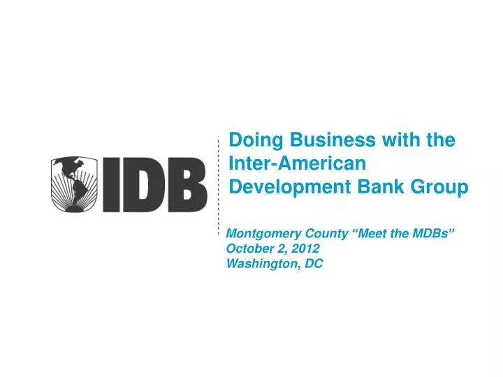 doing business with the inter american development bank group n.