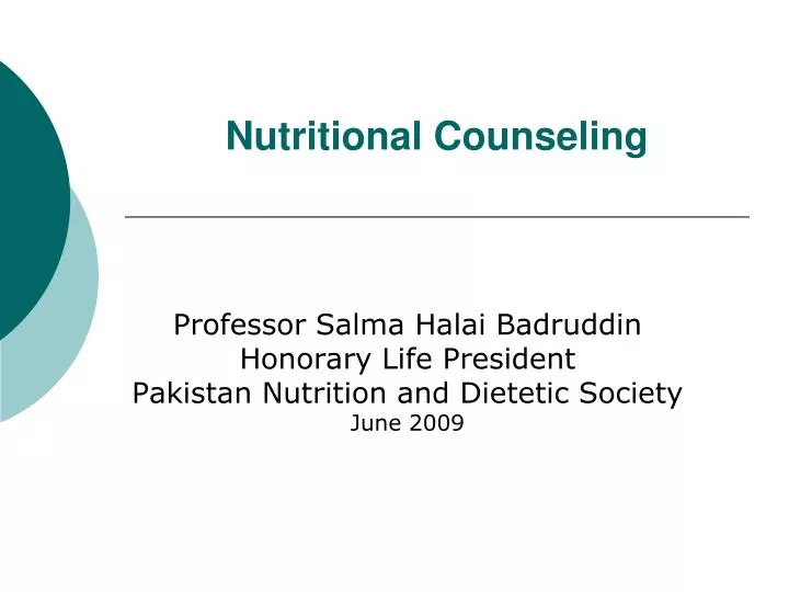 PPT Nutritional Counseling PowerPoint Presentation, free download