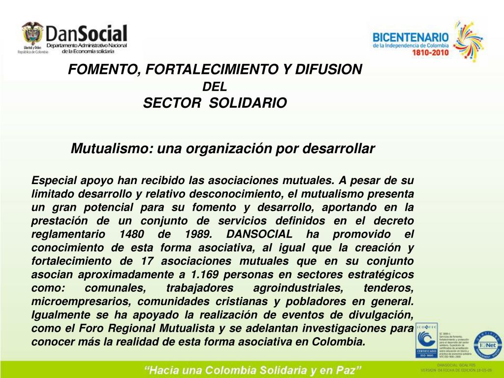 PPT - EVOLUCIÓN Y PERSPECTIVAS DEL SECTOR SOLIDARIO EN COLOMBIA ...
