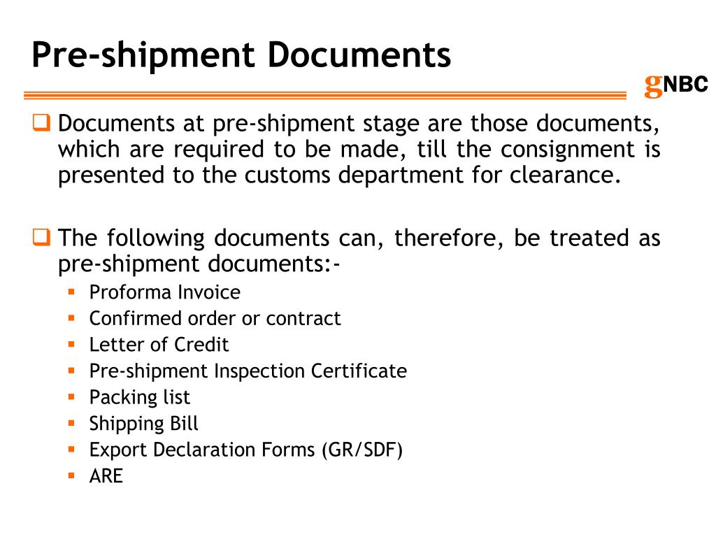 export paperwork requirements