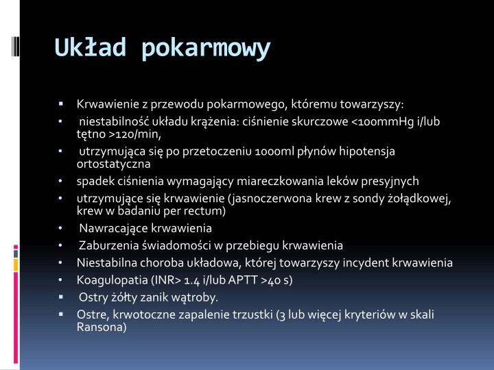 PPT - KWALIFIKACJA I KRYTERIA PRZYJĘCIA CHORYCH DO ODDZIAŁU