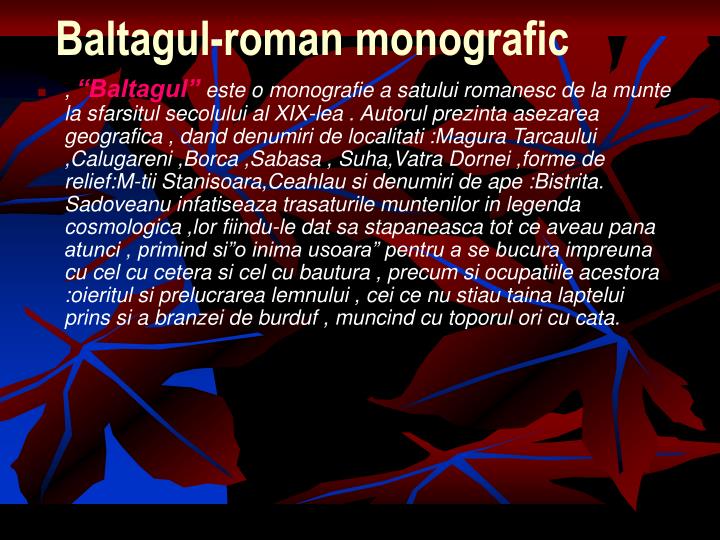 Ppt Baltagul Powerpoint Presentation Id4607898
