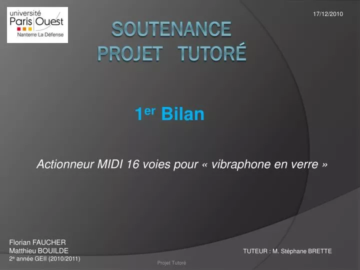 Soutenance projet tutoré powerpoint